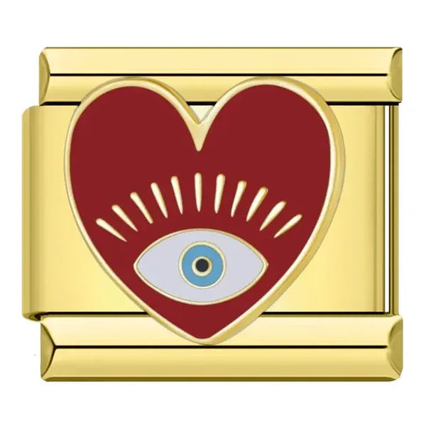 Charm Dorado Corazón Ojo