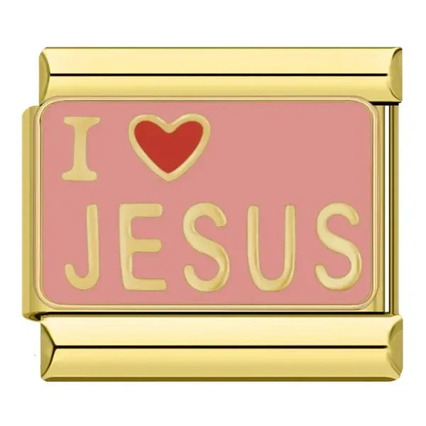 Charm Dorado I Love Jesus