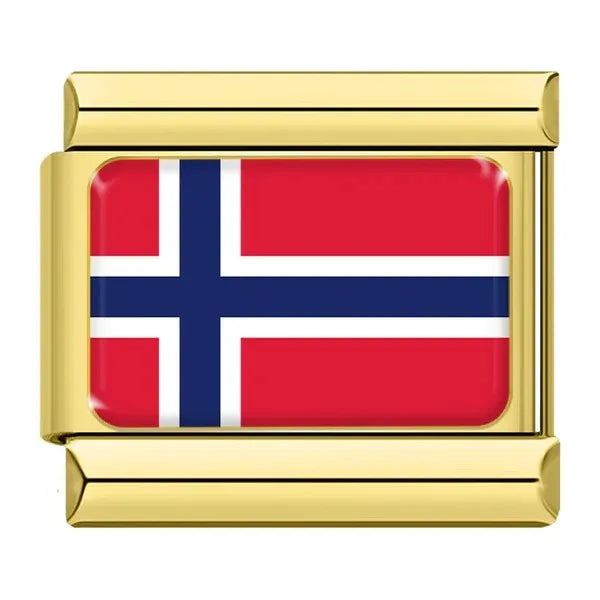 Charm Dorado Bandera de Noruega
