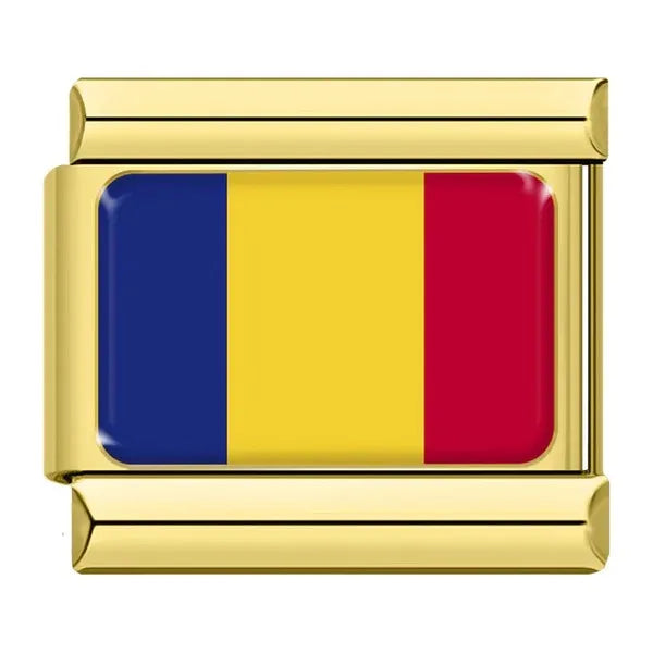 Charm Dorado Bandera de Rumania