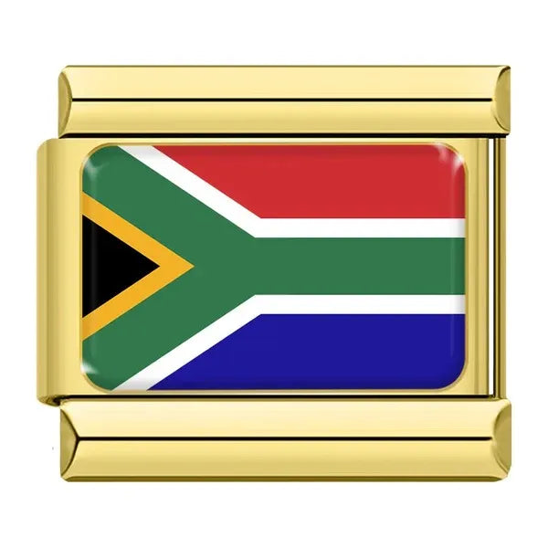 Charm Dorado Bandera de Sudáfrica