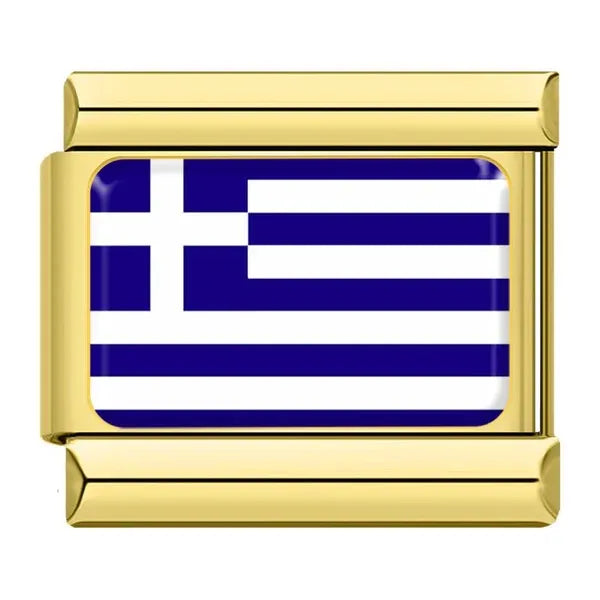Charm Dorado Bandera de Grecia