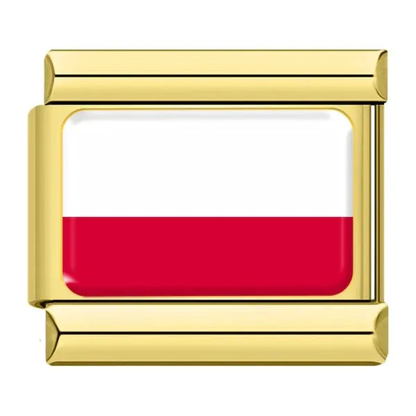Charm Dorado Bandera de Polonia