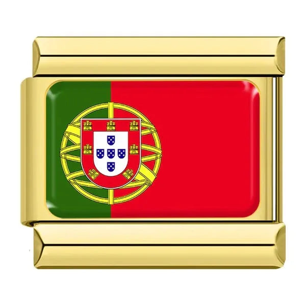 Charm Dorado Bandera de Portugal