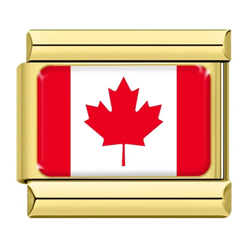 Charm Dorado Bandera de Canadá