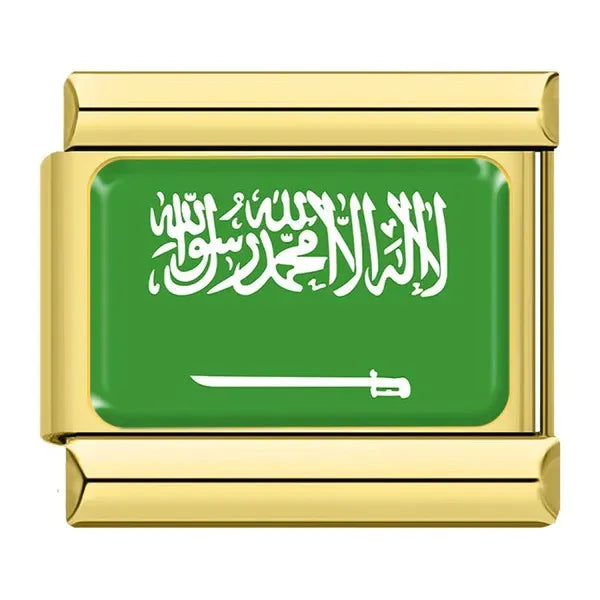 Charm Dorado Bandera de Arabia Saudita