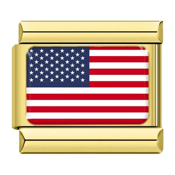 Charm Dorado Bandera de Estados Unidos