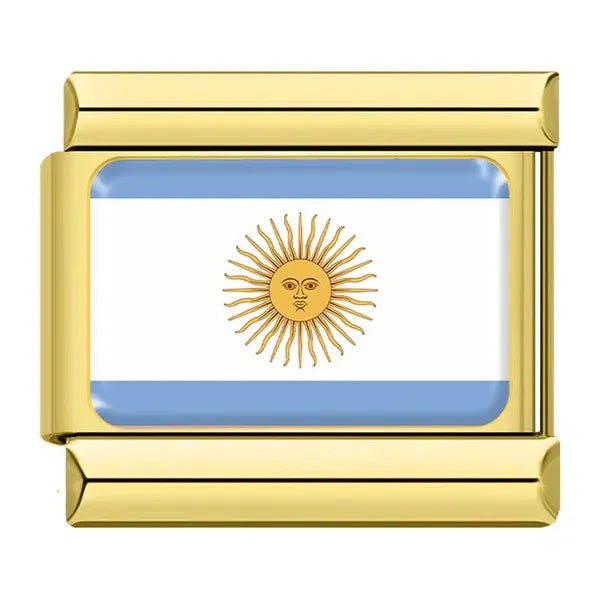 Charm Dorado Bandera de Argentina
