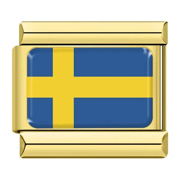Charm Dorado Bandera de Suecia