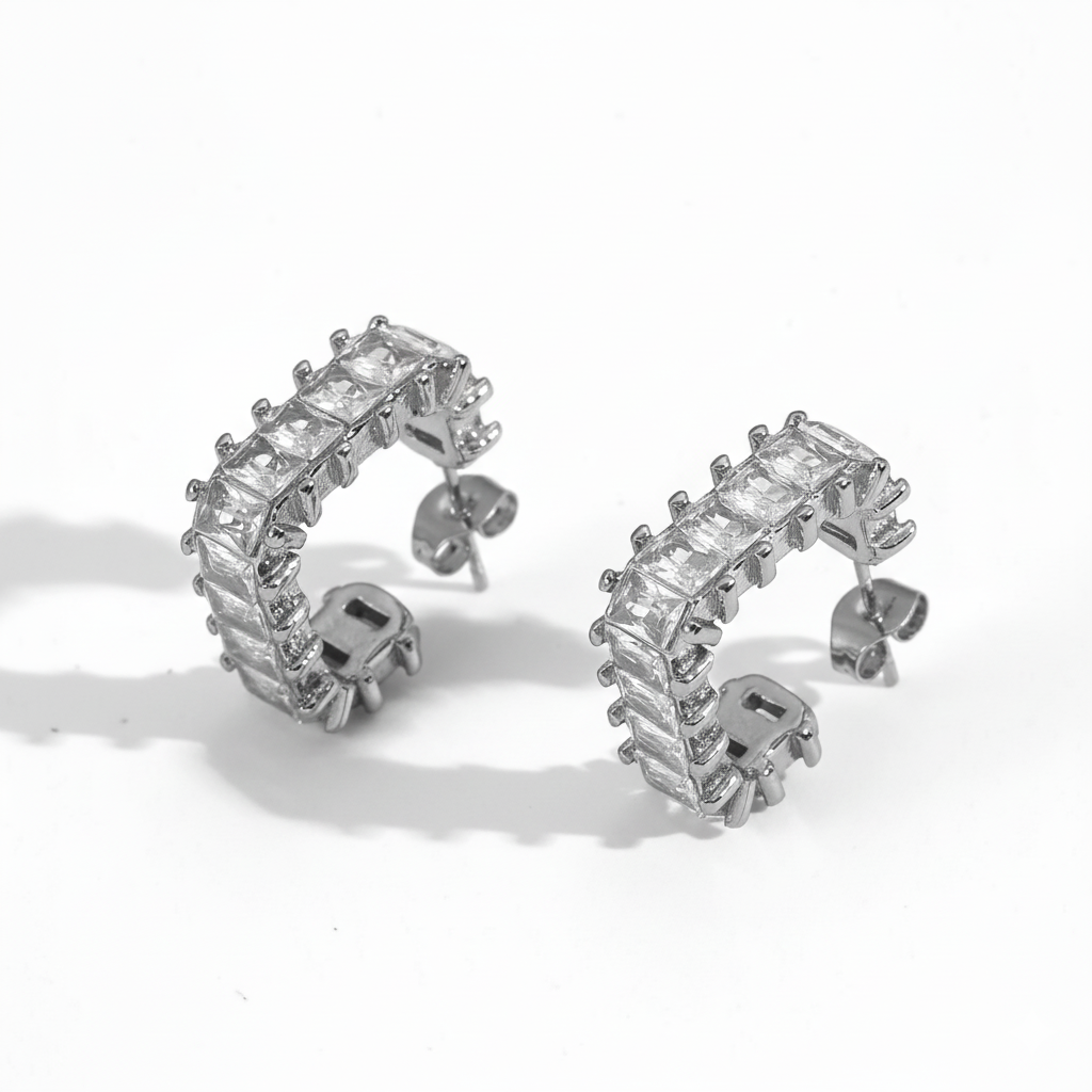 Aretes Aro Zirconia