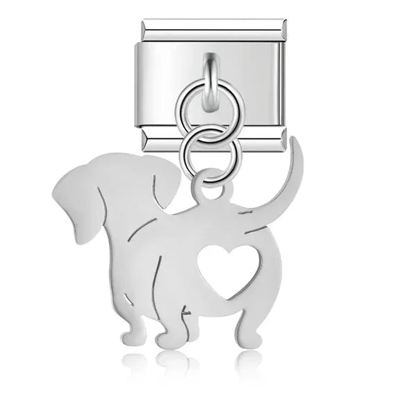 Charm Colgante Perro con Corazón