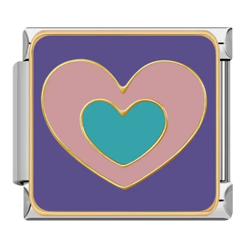 Charm Corazón Doble Morado