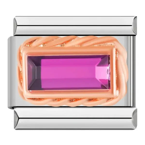 Charm Cristal Rectangular Morado