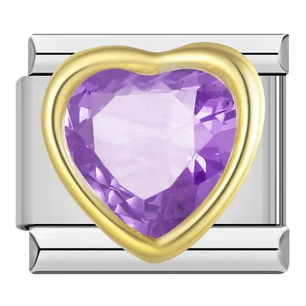 Charm Corazón Cristal Morado