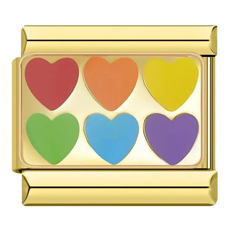 Charm Corazones Arcoíris