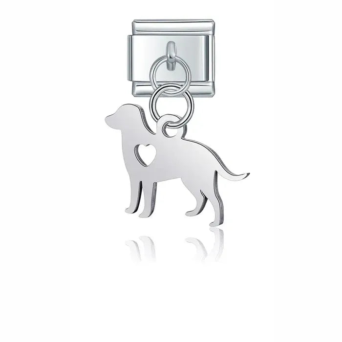 Charm Colgante Perro con Corazón