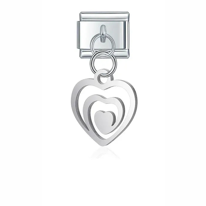Charm Colgante Corazones Concéntricos