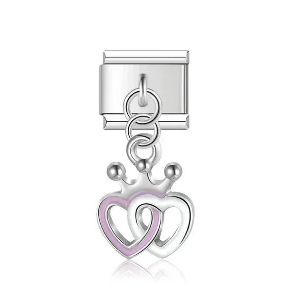 Charm Colgante Corazones Rosa