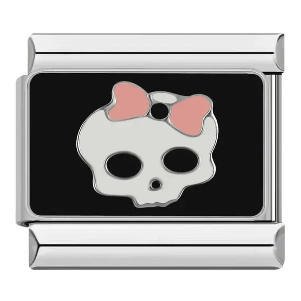 Charm Calavera Blanca con Moño