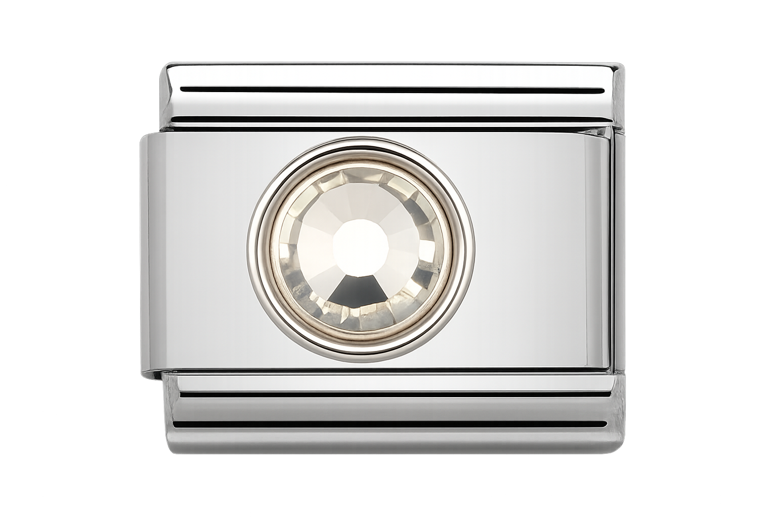 Charm Plateado con Cristal Transparente