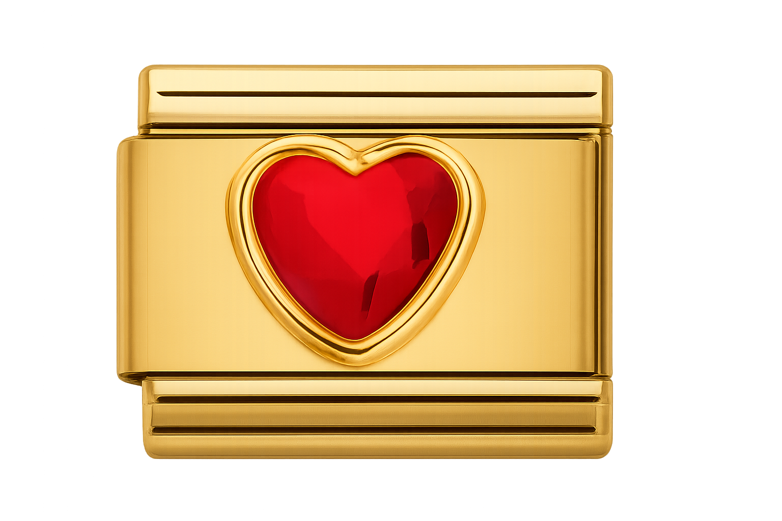 Charm Dorado con Corazón Rojo