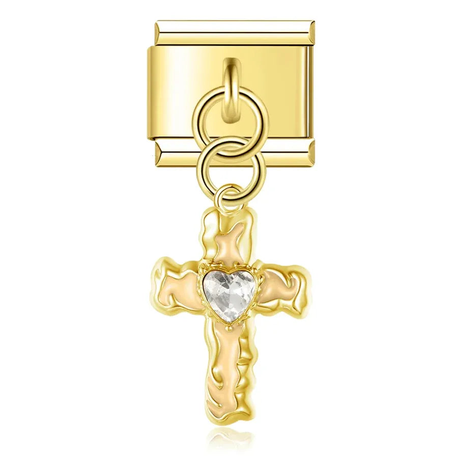 Charm colgante cruxz con zirconia