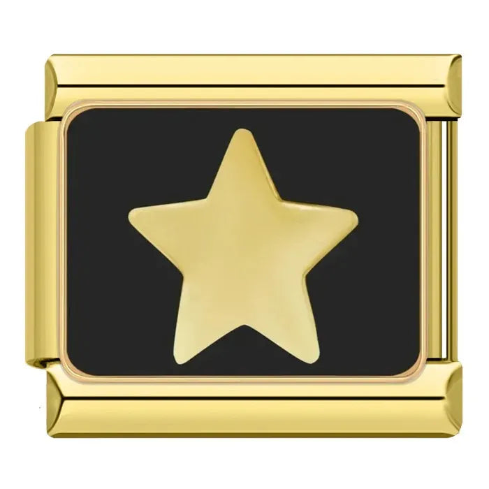 Charm Estrella Dorada Negra
