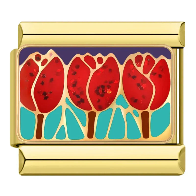 Charm Dorado Tulipanes