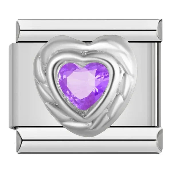 Charm Corazón Cristal Morado