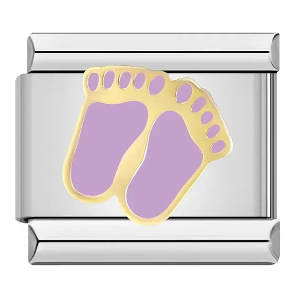 Charm Pies de Bebé Morados