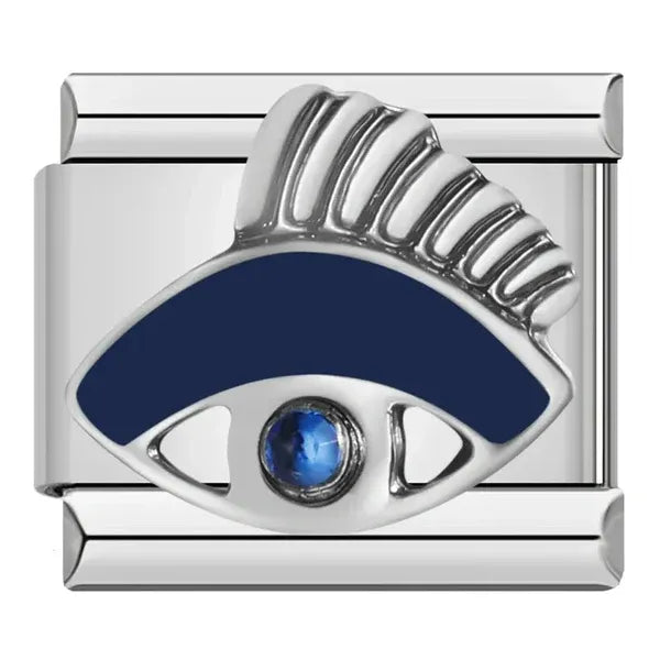 Charm Ojo Turco con Pestañas Plateadas