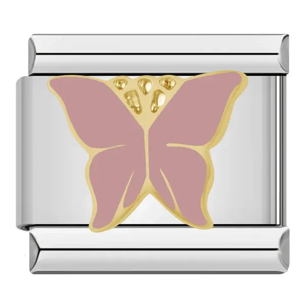 Charm Mariposa Rosa Dorada